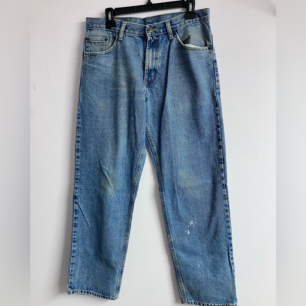 RK Brand Men’s Jeans, 32 x 32, Faded Blue, Distressed, Straight Leg